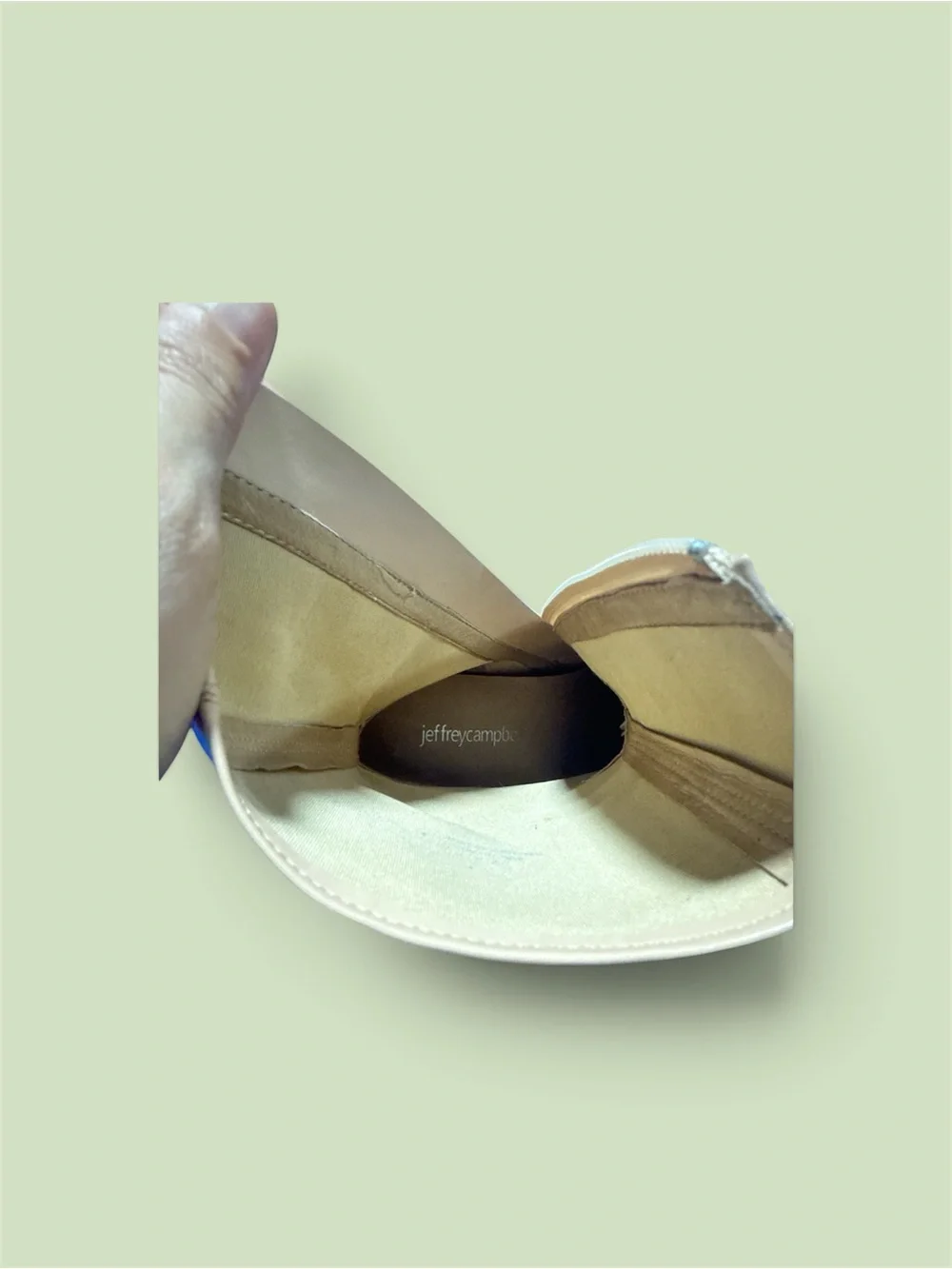 Jeffrey Campbell Cream Patent Platform Mid-Calf Boots